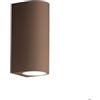 VR VETRINEINRETE Vetrineinrete® Applique a parete doppia emissione luminosa per esterno balcone terrazzo ip65 lampada UP & DOWN rotonda portalampada per faretti gu10 (Rosso Ruggine)