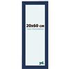 yd. Your Decoration - Cornice 20x60 cm - Blu Scuro Spazzato - Decorativa Parete in Legno con Vetro in acryl - Antiriflesso - 20x60 Cornice - Como