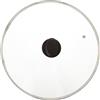 Home Coperchio in Vetro con Bordo in Inox, Vetro, Trasparente/Nero, 36 cm