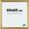 yd. Your Decoration - Cornice 60x60 cm - Oro Lucido - Decorativa Parete in Legno con Vetro in acryl - Antiriflesso - 60x60 Cornice - Mura