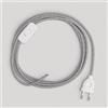 creative cables Creative-Cables Cablaggio per lampada con cavo in lino da 1,8 m - (Cavo 2x0,75 mm² lino grigio RN02, spina EU e interruttore bianchi) - Conforme a standard di sicurezza