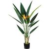Avilia - Pianta di Strelitzia Artificiale 120 cm con 12 Foglie e 2 Fiori in Polietilene, Ideale per Interni, Uffici, Casa e Decorazioni d'Arredo Eleganti per Interni