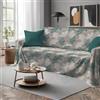 Tata Home Telo Arredatutto Copritutto Copridivano Copriletto Grandfoulard Telo Arredo in Cotone Made in Italy Fantasia Floreale (Ginko Verde, Singolo 180x300 cm)