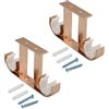 MroMax Staffa per asta per tendaggi in lega di alluminio, supporto per asta doppia per finestra, montaggio a parete e soffitto, oro rosa, 2 pezzi