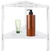 kivrimlarv Panca da doccia angolare in acrilico, design antiscivolo trasparente, sgabello da bagno a doppio livello, resistente e stabile, ideale per bagni, 30 x 31 x 31 cm