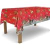 BANZAII TEXTILE INNOVATOR ONLINE Banzaii Tovaglia Invernale Natalizia in PVC Cerata Antimacchia Resistente a Sole e Intemperie Facile Da Tagliare Nella Misura Che Vuoi - Merry Christmas 140x100 cm