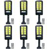 K2 STORE - 6 Pezzi Lampione Stradale Pannello Solare Sensore Di Movimento 18W LED Cob Utilizzo Esterno Parete Balcone Giardino Ip65 Impermeabile Con Accessori Di Fissaggio Telecomando