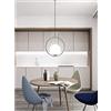 Millelucciole Lampadario a Sospensione Cerchio Argento lucido con Sfera Bianca in vetro lampada Moderno Minimal sospesa attacco lampadina led E27