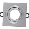 Trano Telaio per faretti da incasso acciaio inossidabile spazzolato quadrato superpiatto - Telaio di montaggio girevole per lampadine GU10 MR16 - Ø75 - Foro di foratura