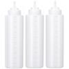 PISTISJACK 3 pezzi biberon cucina,1000ml squeeze bottle,dispenser olio, in plastica, per ketchup, salse calde, barbecue, salse per insalate, pittura, olio d'oliva