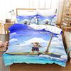 NICHIYOBI ONE Piece, set copripiumino e federa, in microfibra, con stampa digitale 3D, set da 3 pezzi (14, letto singolo 135 x 200 cm)