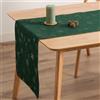 GAMUSI Runner da tavola Natale Jacquard filo dorato Tavolo da pranzo cucina decorazione natalizia 45 x 135 cm colore verde