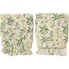 PARAMAISON Coprischienale Sedia Imbottito, Set 2 Pezzi, Design Shabby Chic Ulivo, Sfoderabile, con Elastico, Fiocco | Largo 45cm Altezza 40/47 cm | Verde