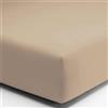 SpazioTessile Lenzuola Sotto con Angoli di Finissimo Puro Cotone Percalle o Federe 3 Volà (Singolo x 80x190, Beige)