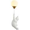 TPWEWRX Lampada da parete moderna nordica in resina con orso carino Applique da parete Lampada da parete per il soggiorno Illuminazione a parete per la camera da letto dei bambini (White B)