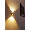 hofstein Lampada da parete LED Indore, lampada da parete in metallo/vetro in alluminio, faretto da parete con cono di luce, 6 Watt, 600 lumen, 3000 K, lampada da parete per interni con effetto Up&Down.