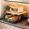ZUOZHE Carrello Microonde Piccolo, Credenza Organizer Per Macchina Da Caffè Con Cassetto, Mobile Cucina Multifunzione Con Ruote, 2 Ripiani E Scaffale, Compatto Per Cucina, Ufficio(Black,14.57x10.24in)
