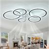 Fachae Lampadario Ventilatore Da Soffitto,Sottile Reversibile Ventola Soffitto Con Luce,Led Dimming 6 Velocità 86cm,Camera Da Letto Lampada Con Ventilatore Da Soffitto,Telecomando App Nero