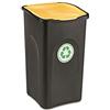 Stefanplast Ecogreen - Pattumiera con copertura gialla, 50 l, colore: nero, 37 x 37 x 56 cm