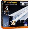 ClarivantiLED 2m×5 Profili in Alluminio per Strisce LED Profilo Angolare Binario Profil per Strisce con Copertura Opaca Profilo striscie LED Cartongesso Profili Alluminio Battiscopa Veletta Soffitto canalina copri