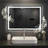 CLP Specchio da bagno Jaffrey, altoparlante Bluetooth, antiappannamento, specchio da parete con illuminazione a LED, dimmerabile, Dimensione:50x70 cm