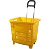 GERSO - Carrello spesa 55 litri con ruote Cestino spesa in plastica ABS, mobile, di colore giallo