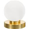 meineWunschleuchte Piccola lampada da tavolo Touch altezza 15 cm sfera di vetro bianco, base in ottone
