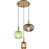 GLOBO LIGHTING Lampadario a sospensione con 3 ombrelli in vetro, multicolore, Ø 55 cm