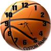 Collienght Orologi da parete personalizzati da basket con nome in acrilico personalizzato, orologi da basket moderni in legno per camera da letto, soggiorno, sala sportiva, decorazione per la casa, regalo per la