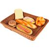 Buachois Cesto per Il Pane,Cestini in Vimini Intrecciato,Cestini Rettangolari per La Conservazione,Cesto per Frutta Impilabile Ristorante Che Serve Contenitore per Alimenti,per Servire Cibo, Frutta e Verdura