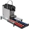 Paluplus Cassetto Portacapsule in Metallo e Vetro da 40 Capsule, Misura 23,5x40x7 cm, Supporto per Macchina da Caffè, Piedini Antiscivolo e Antigraffi, Dispenser Cialde e Capsule -5975F