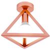 iDEGU Lampada da Soffitto Moderna a Forma di Gabbia Triangolo Geometrico Plafoniera Vintage E27 illuminazione per Camera da Letto, Soggiorno, Ristorante, 25cm, Oro Rosa