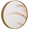 BD ART Specchio Rotondo Moderno, Specchio da Parete, Diametro 59 cm, Cornice di legno, Colore Oro
