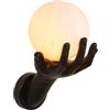 LIGKIN Applique da Parete Creativa a forma di Mano Lampada da parete Moderna Scandinava LED con Lampadina G9 Illuminazione a parete in Gesso per Camera da letto, Soffitta, Corridoio, Nero