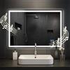 CLP Specchio da bagno Jaffrey, altoparlante Bluetooth, antiappannamento, specchio da parete con illuminazione a LED, dimmerabile, Dimensione:70x100 cm