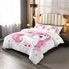 Loussiesd Copriletto trapuntato con unicorno a forma di cavallo da sogno per 4 stagioni per bambini e ragazze fantasia a tema unicorno copriletto 135x200cm rosa stile principessa decorazione camera 2