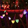 SUAVER Catena Luminosa Esterno Solare, 5.3m 20LED Cuore Luci Solari da Giardino Impermeabili Luci da Esterno Giardino 8 Modalità Luci per Pergola Balcone Terrazza Matrimonio (Multicolor)