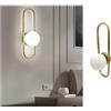 TOT ELECTRIC Lampadario a sospensione Applique Oro con sfere bolle bianche design moderno minimal (Applique Ovale)