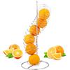Relaxdays 2x Portafrutta a Spirale in Metallo, Cestino per Arance e Mele, Per 7 Frutti, HxLxP: 48 x 21 x 21 cm, argento