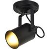 YOXANG Faretti da soffitto LED Moderno Industriale Nero Plafoniera/Applique Regolabile Angolo Lampade a sospensione Decoro Lampadario per Camera da letto Negozio Illuminazione COB Bulbo 5W Calda Luce