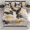 PETTI Artigiani Italiani - Copriletto Matrimoniale Estivo 260x270cm 100 g/m² Double Face, Trapuntino Matrimoniale Primaverile, Trapunta Leggera, Palma Nero, 100% Made in Italy