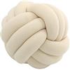 Generic Cuscino a sfera di nodo, cuscino per palla annodata, cuscino per divano in morbido peluche, cuscino a fiocco intrecciato a mano, cuscino decorativo per divano, letto, 20 x 20 cm (Beige)