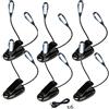 SUAVER Lampada da Lettura Doppia Testa,8LED Luce da Lettura,Luce leggio con luminosità a 2 Livelli,Portatile Lampada Luce Libro con Clip per Studio,Letto,Viaggi (6pack)