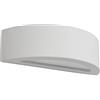 BRITOP Applique da parete in cemento bianco, design a mezzaluna, vetro in vetro smerigliato, 1 Amp, Block