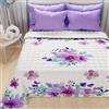PETTI Artigiani Italiani - Copriletto Singolo Estivo 170x260cm 100 g/m² Double Face, Trapuntino Letto Singolo Primaverile, Trapunta Leggera, Floreale Viola, 100% Made in Italy