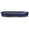 CERTRE - Vaso Bonsai Ovale in Gres, Modello Pisa, Made in Italy, Colore Blu Elettrico (Smaltato) | Misure esterne 33,5x21x4,5 cm (Prodotto SEMIARTIGIANALE, ci possono essere VARIAZIONI di Colore)