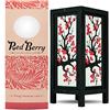 Red berry Thailand Lanna Lamp Stile vintage tailandese, fatto a mano, asiatico, orientale, fiore di ciliegio giapponese Sakura, lampada da comodino, paralumi, legno, camera da letto, decorazione da giardino, moderna lampada