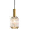 HJXDtech Lampadario in Metallo Dorato e Vetro, Vintage Lampada a Sospensione da Camera & Cucina, Lampadari per Tavolo da Pranzo,Portalampada E27,Stile Moderno-Retrò (Ambra, 13cm)