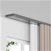Generic Doppio Binario per Tende invisibili, Binari Tende Heavy Duty scorrevoli a soffitto, Kit Binario in alluminio personalizzabile 60 bis 680 CM per finestre, doccia, divisorio(Gray,2.1m(6.9ft))