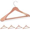 Relaxdays 10x Grucce Appendiabiti in Legno di Cedro, Set da 10, Protezione Antitarme Antiscivolo & Resistente, 45 cm, Naturale